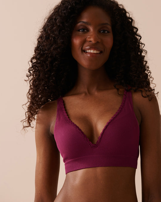 Push Up Plunge Seamless Ribbed Bralette