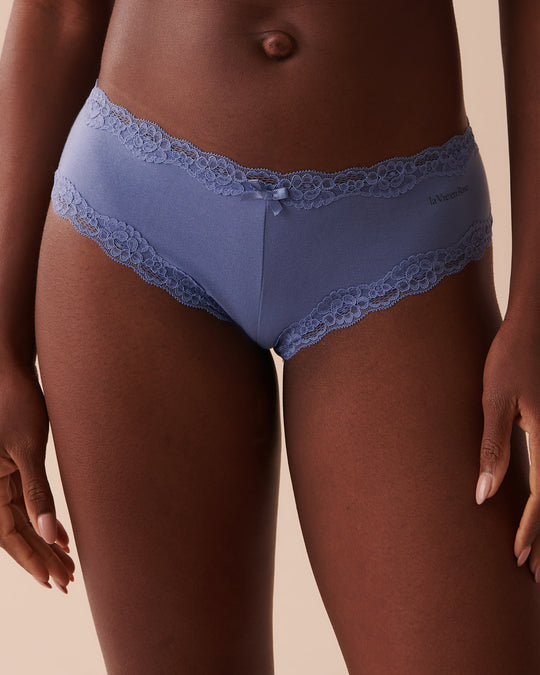Cotton And Lace Trim Cheeky Panty