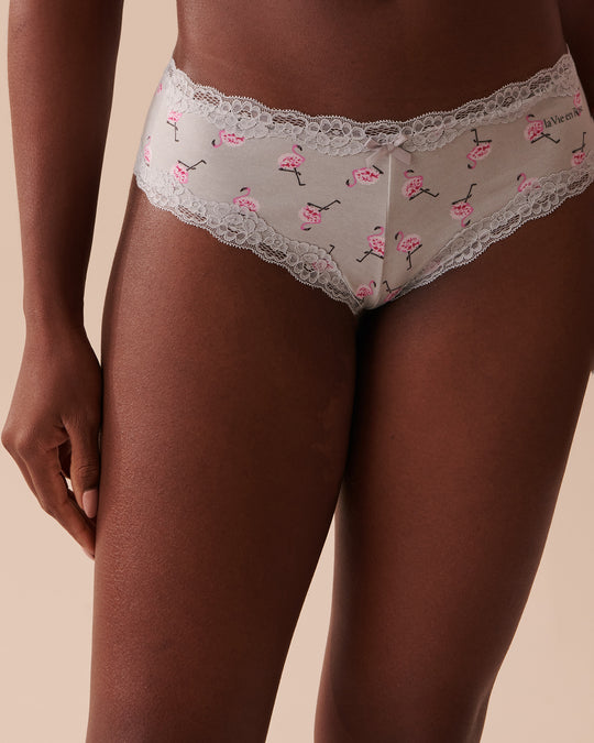 Cotton And Lace Trim Cheeky Panty