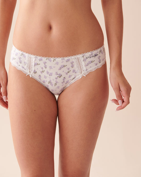 Cotton And Lace Detail Bikini Panty
