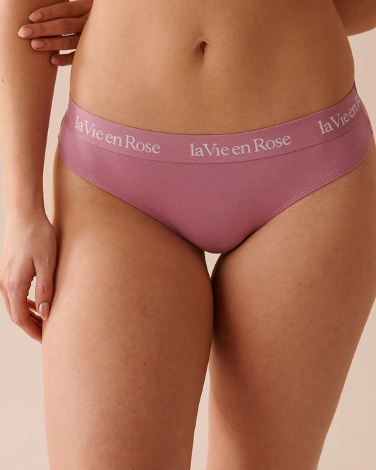 Cotton And Logo Elastic Band Thong Panty