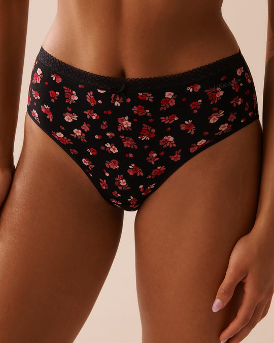 Super Soft Lace Trim High Waist Bikini Panty