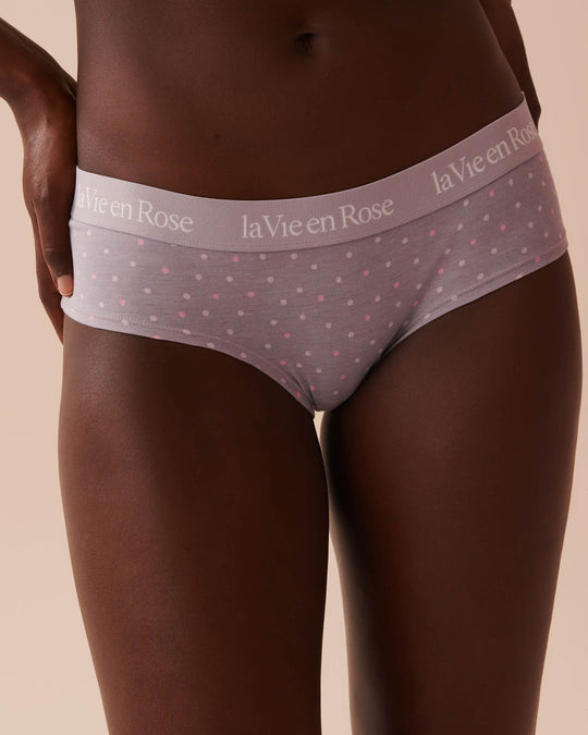 Cotton and Logo Elastic Band Hiphugger Panty