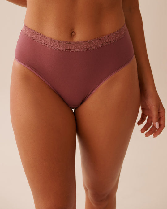 Super Soft Lace Trim High Waist Bikini Panty