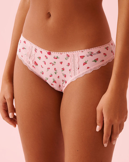 Cotton and Lace Detail Bikini Panty
