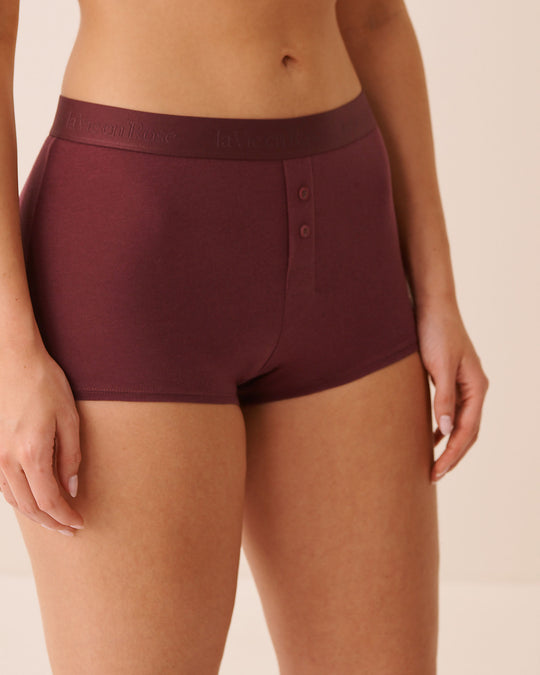 Cotton and Logo Elastic Band High Waist Boyshort Panty