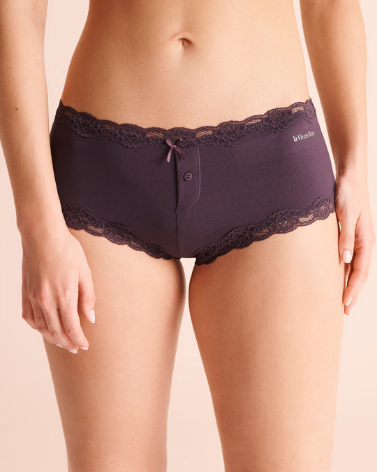 Super Soft Lace Trim Boyshort Panty