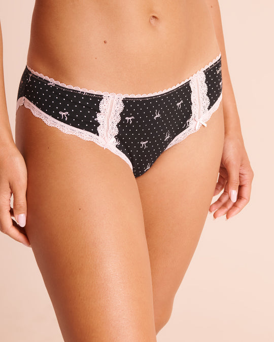 Cotton and Lace Detail Bikini Panty