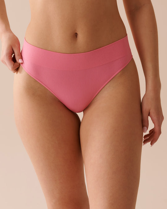 Ribbed High Waist Brazilian Panty