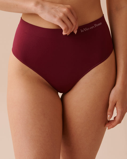 Seamless Fabric High Waist Thong Panty