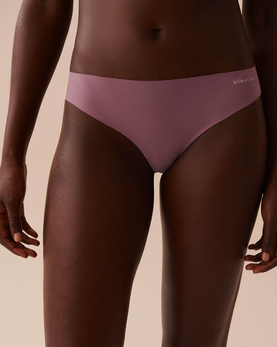 Microfiber and Lace Back Thong Panty