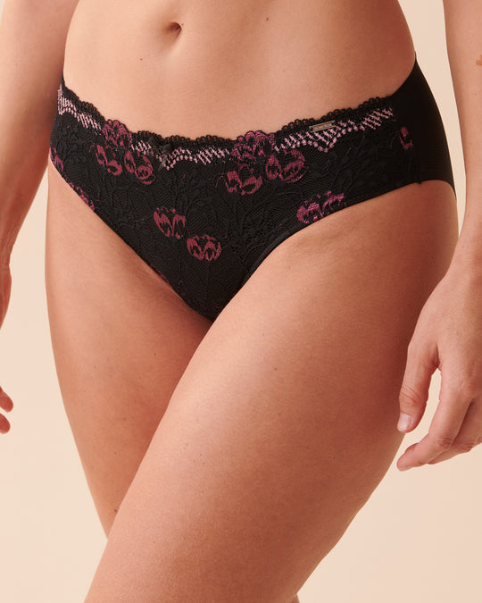 Microfiber And Lace Sleek Back Bikini Panty