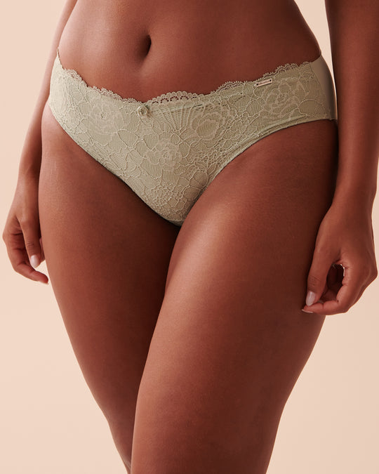Microfiber And Lace Sleek Back Bikini Panty