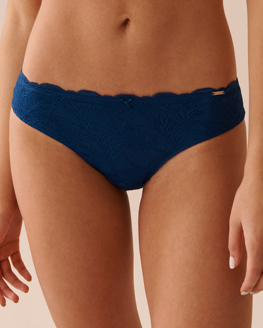Microfiber And Lace Sleek Back Bikini Panty