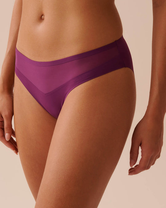 Microfiber and Mesh Bikini Panty