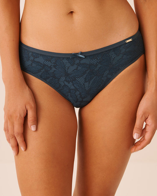 Microfiber and Lace Sleek Back Bikini Panty