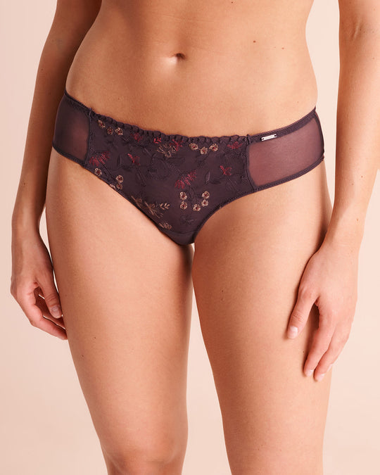 Floral Embroidered Mesh Cheeky Panty