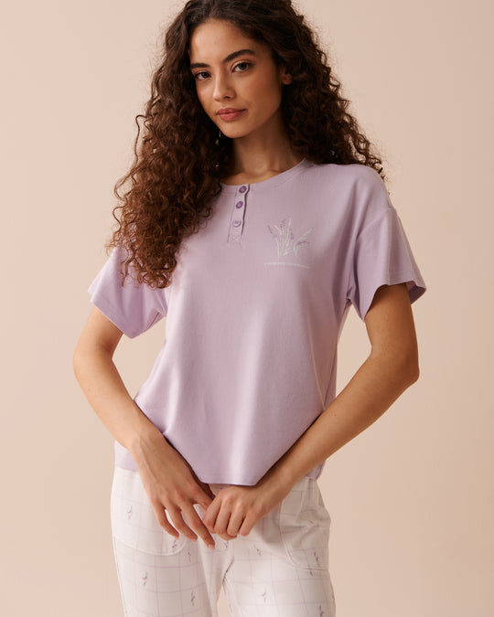 Recycled Fibers Lavender Print T-Shirt