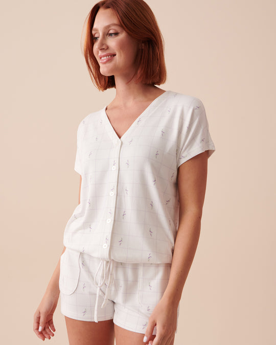 Recycled Fibers Lavender Plaid Button-Down Shirt