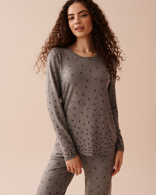 Rose Print Recycled Fibers Long Sleeve Shirt