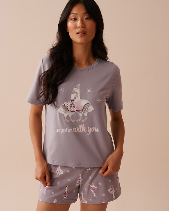 Goose Print Cozy T-shirt
