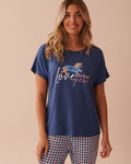 Dog Print Recycled Fibers Crew Neck T-shirt | La Vie en Rose KSA