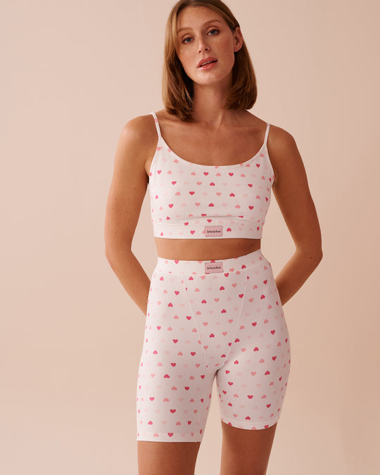 Heart Print Super Soft Crop Cami | La Vie en Rose KSA
