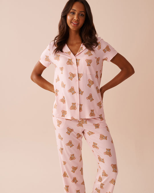 قميص بأزرار ناعم جدًا بطبعة دبدوب