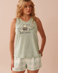 Bee Print Cotton Scoop Neck Cami | La Vie en Rose KSA