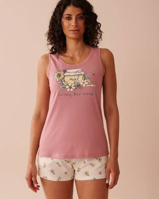 Bee Print Cotton Scoop Neck Cami | La Vie en Rose KSA