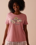 Sunflower Print Cotton Crew Neck T-shirt | La Vie en Rose KSA