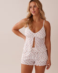 Strawberry Print Lettuce Edge Pointelle Cami| La Vie En Rose KSA
