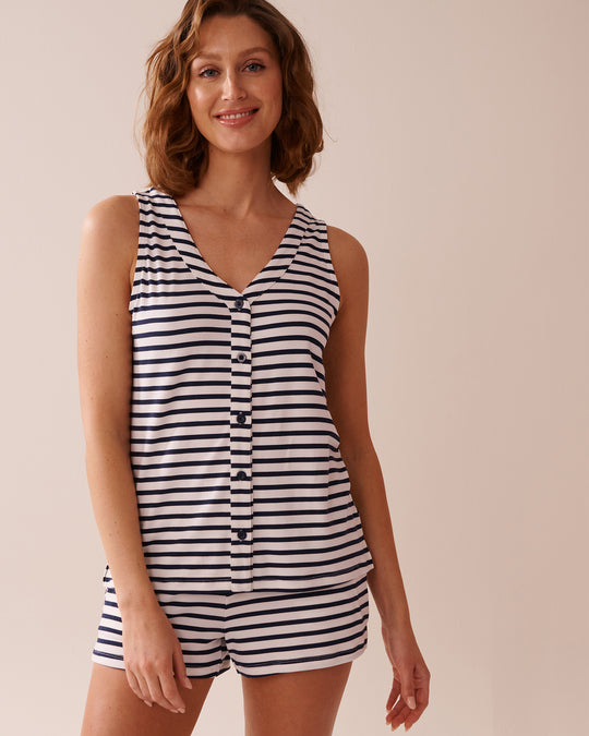 Nautical Stripe Super Soft Button-down Cami
