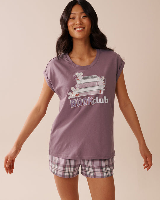 تيشيرت قطني بياقة دائرية بطبعة فأر