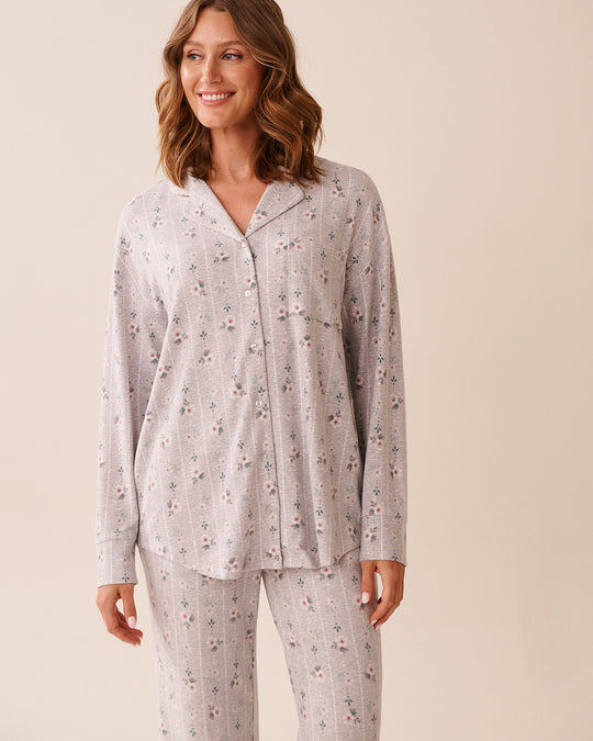 Floral Print Recycled Fibers Button-down Shirt