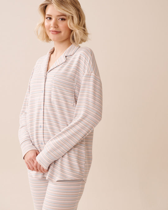 Pastel Stripe Recycled Fibers Button-down Shirt