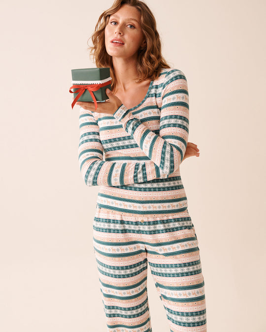 Deer Print Recycled Fibers Long Sleeve Shirt