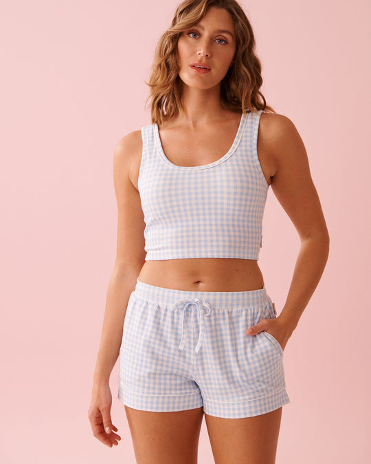 Wide Strap Cotton Crop Cami with Shelf Bra
