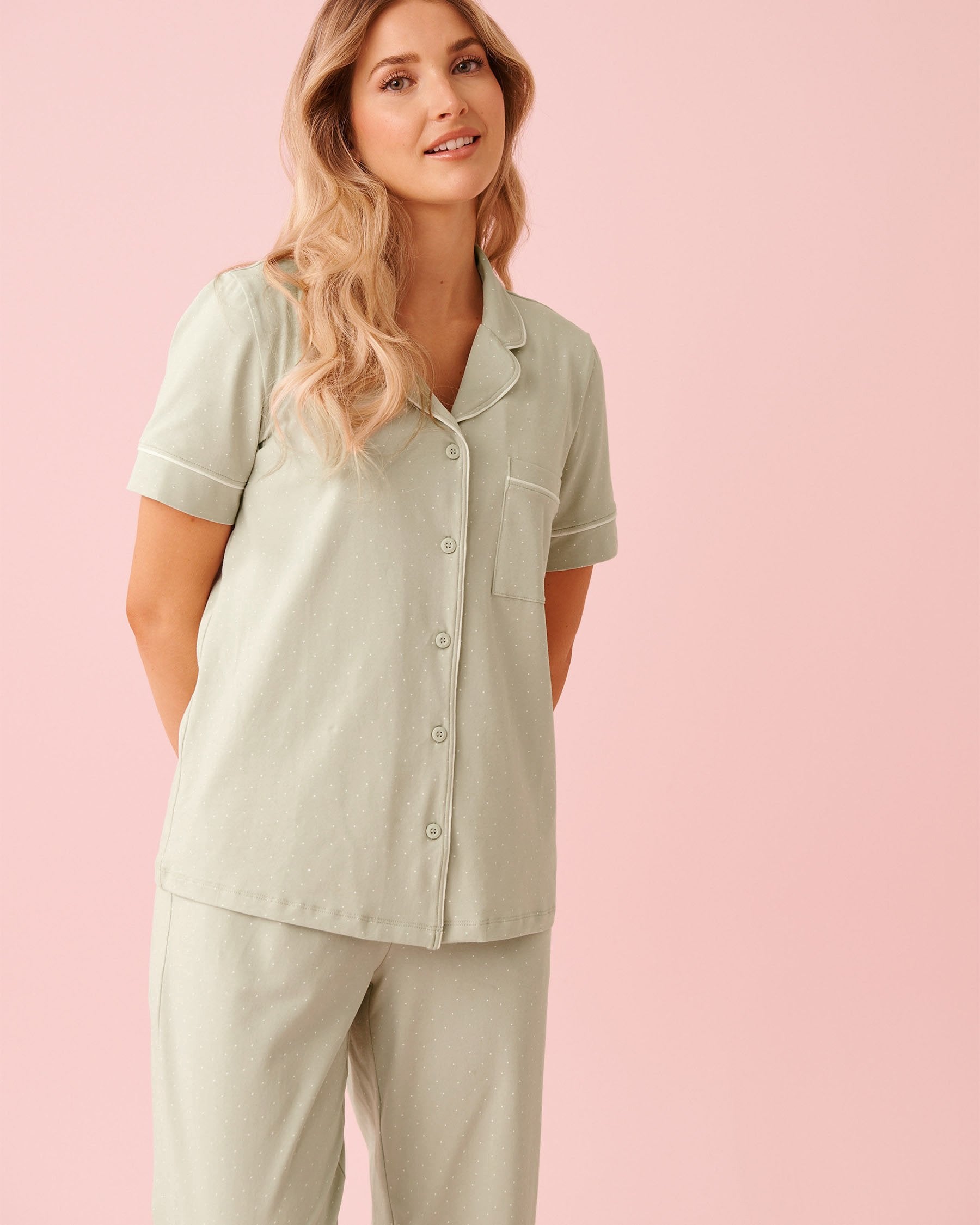 Cotton Short Sleeve Button-down Shirt