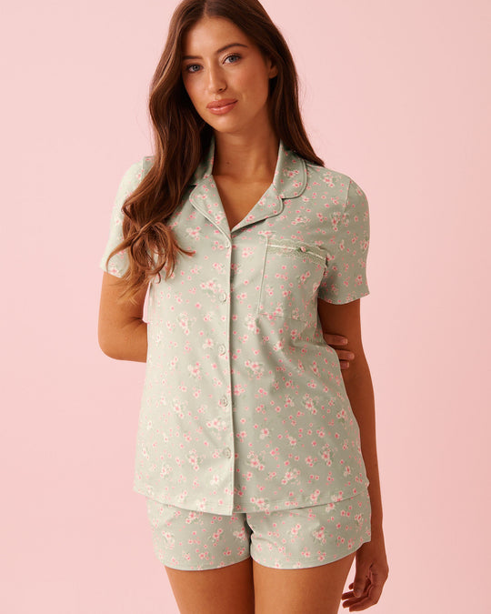 Cherry Blossom Print Super Soft Button-down Shirt
