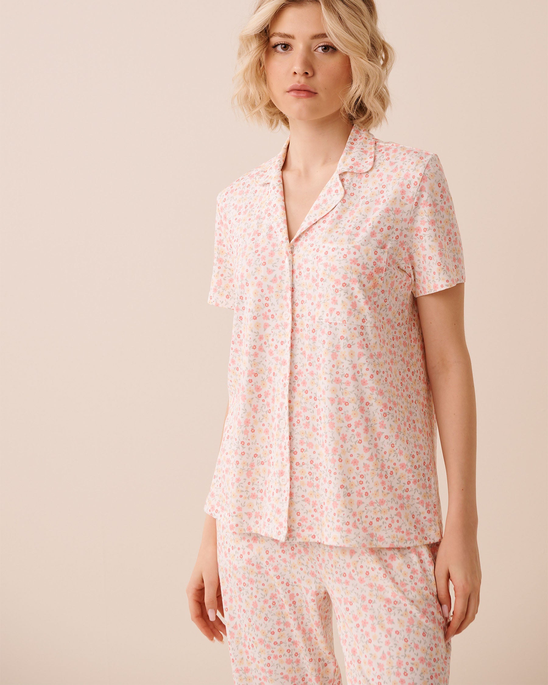 Ditsy Floral Print Super Soft Button-down Shirt | La Vie en Rose KSA