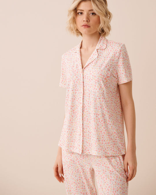 Ditsy Floral Print Super Soft Button-down Shirt