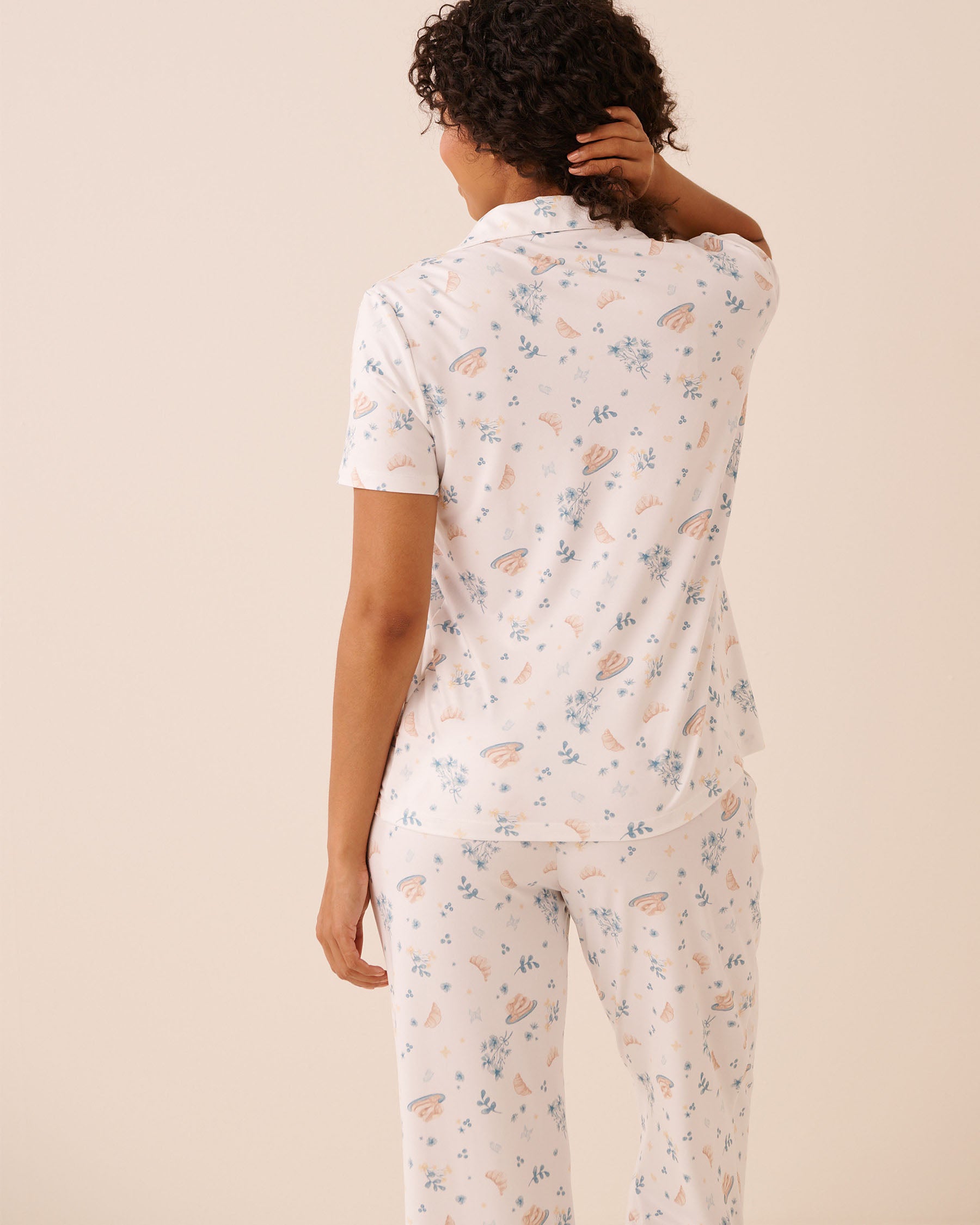 Brunch Print Super Soft Button-down Shirt la Vie en Rose