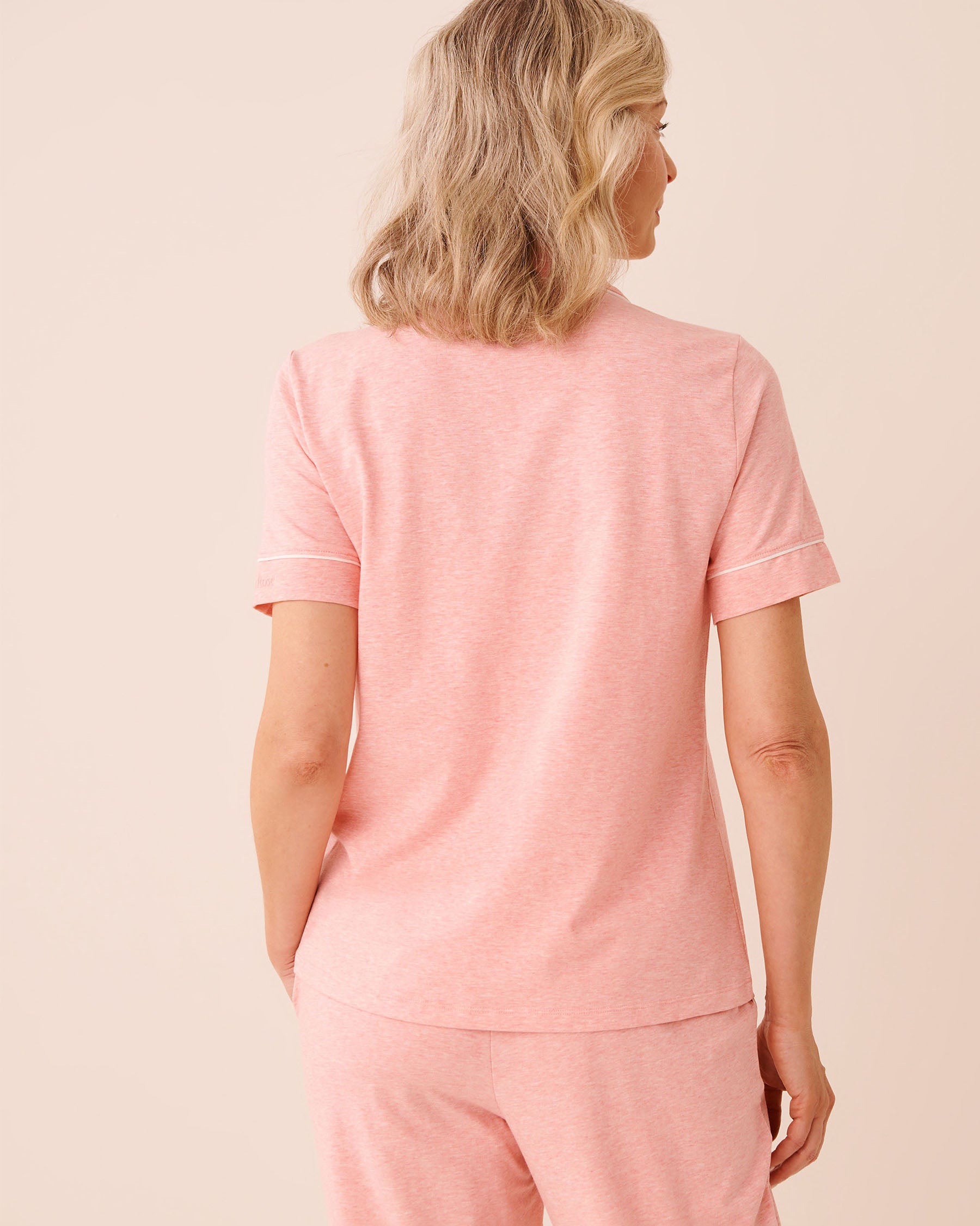 Cotton Short Sleeve Button-down Shirt la Vie en Rose