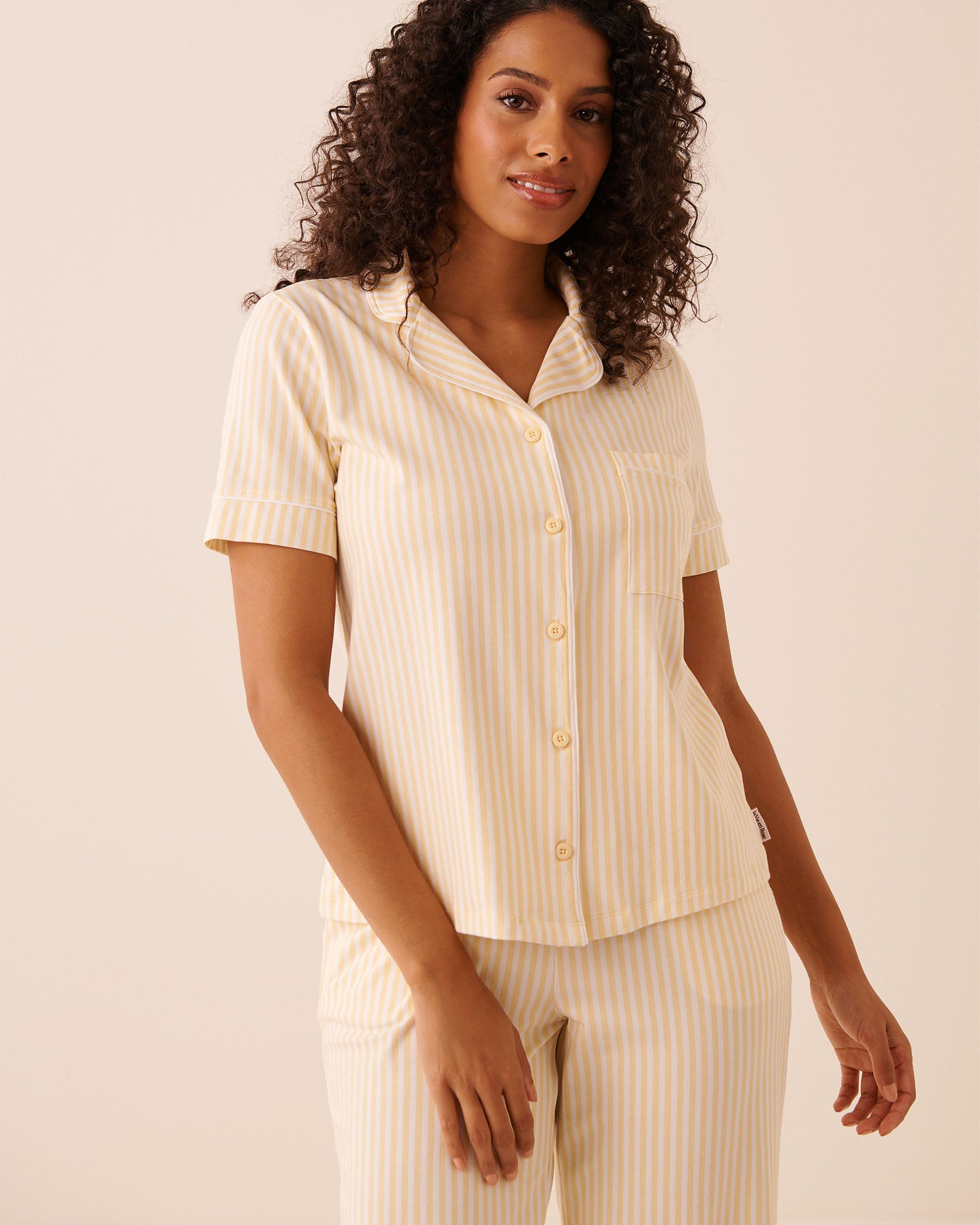Cotton Short Sleeve Button-down Shirt | La Vie en Rose KSA