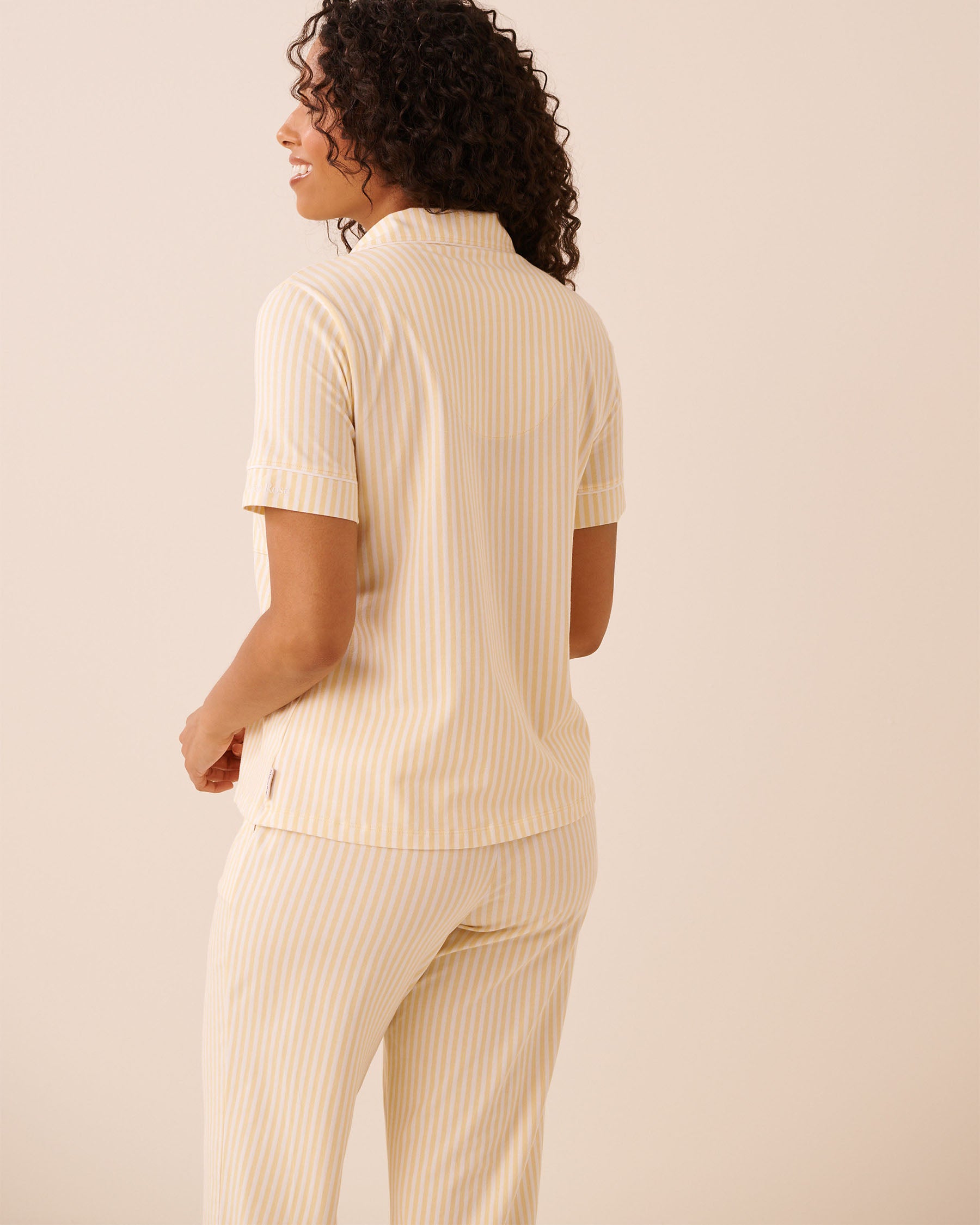 Cotton Short Sleeve Button-down Shirt la Vie en Rose