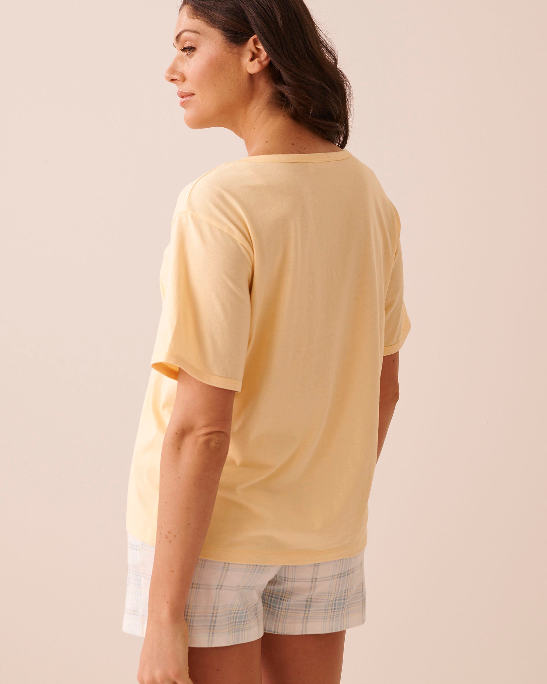 Croissant Print T-shirt la Vie en Rose