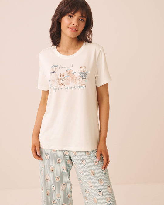 Parisian Dogs Print Super Soft Short Sleeve T-shirt