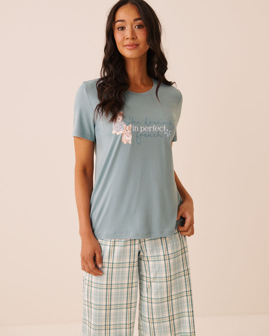 Parisian Dogs Print Super Soft Short Sleeve T-shirt