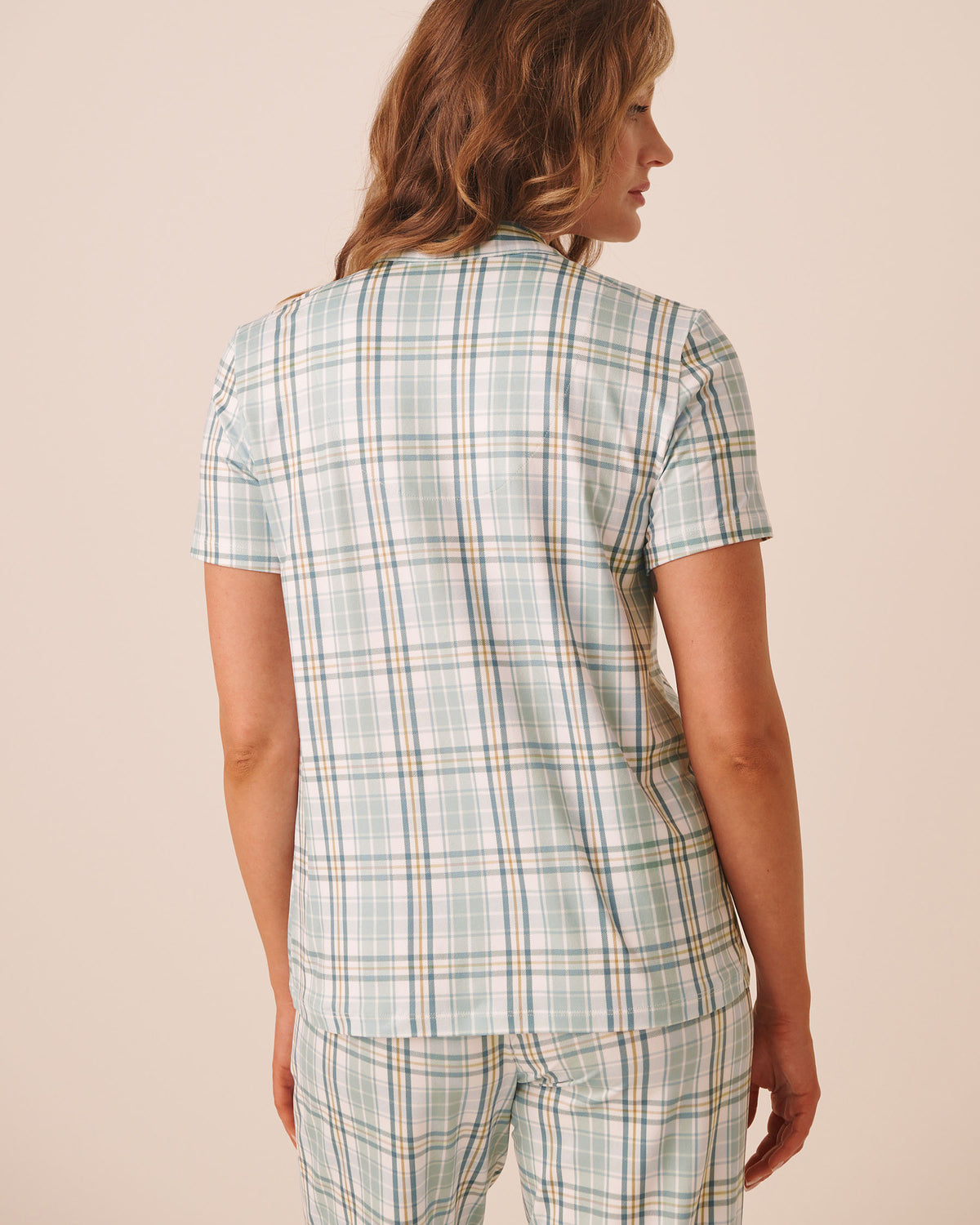 Blue Plaid Super Soft Short Sleeve Button-down Shirt AW26